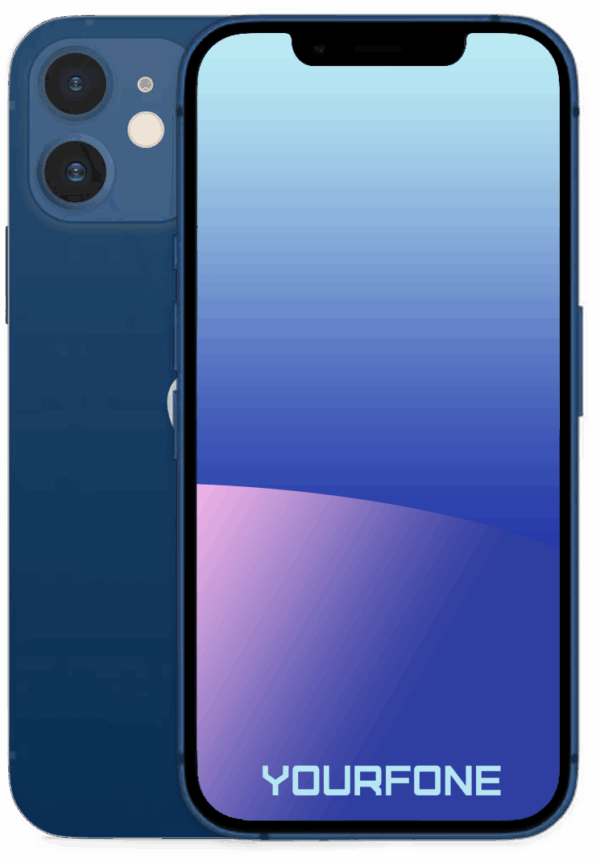 iPhone 12 Mini Blue Front and Back - YF Staging