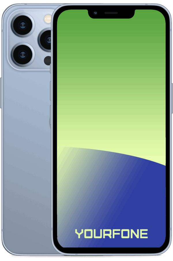 iPhone 13 Pro Max Sierra Blue front and back - YF Staging