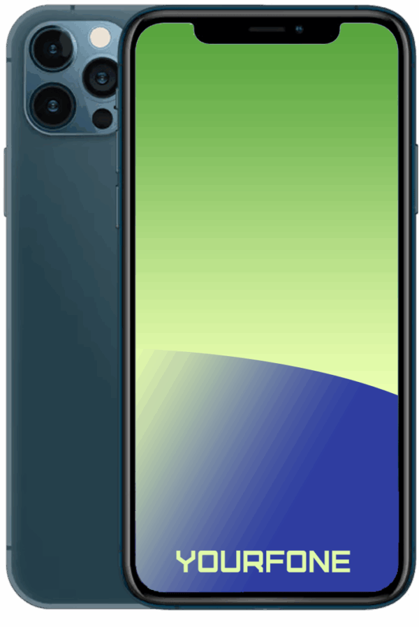 iPhone 12 Pro Max Pacific Blue front and back - YF Staging