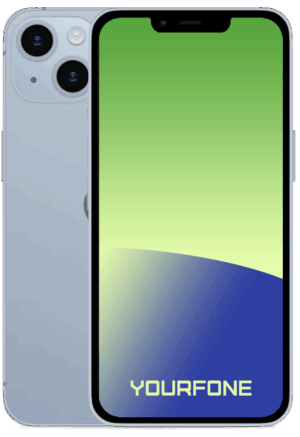 iphone 14 Plus Blue Front and Black - YF Staging